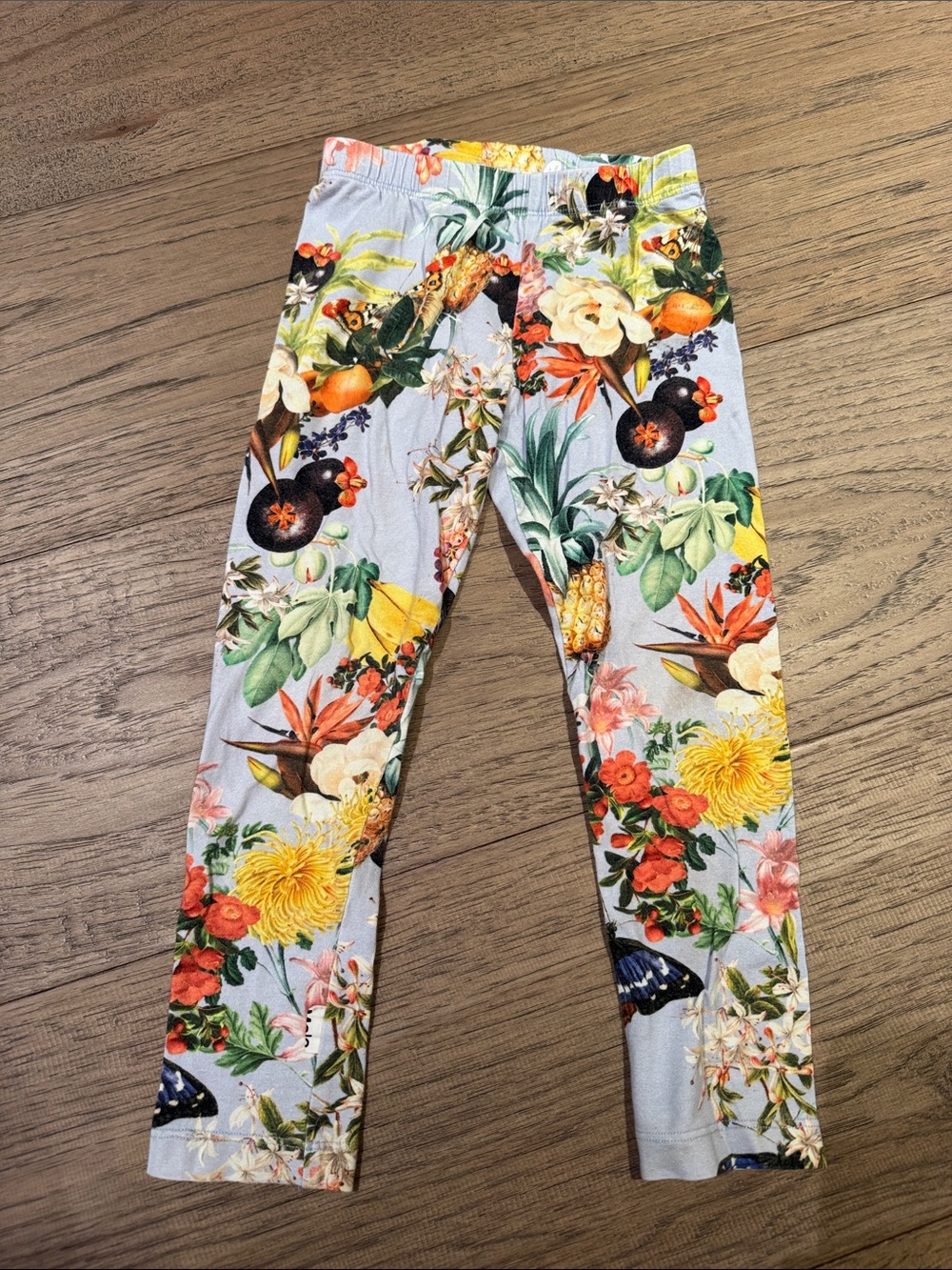 Molo Floral Tropical Leggings - Light Blue, Yellow, Green, Orange, Red